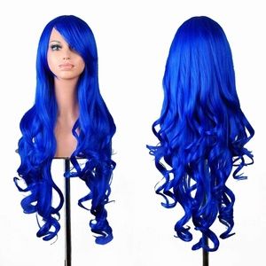 32 Inch Blue Curly Cosplay Wig